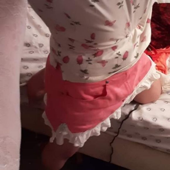 Brand Is: Cazes , Soft White & Pink Ruffled Handmade Above The Knee Skirt. - Picture 2 of 2